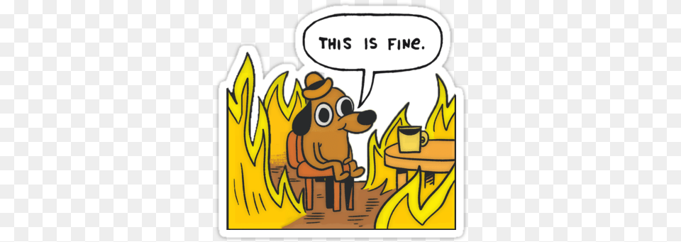 This Is Fine By Olaffish Fine Speech Bubble, Book, Comics, Publication, Animal Png