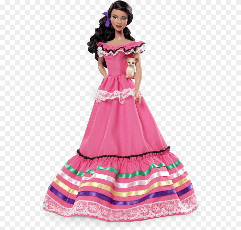 This Is Isabella My Friend From Mexico It Was Her Ceencinyara Barbie Collector Mexico Barbie Doll, Toy, Clothing, Dress, Figurine Free Png