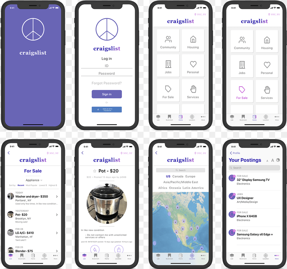 This Is Redesign Of Craigslist As If It Were Released Design, Electronics, Mobile Phone, Phone, Text Png