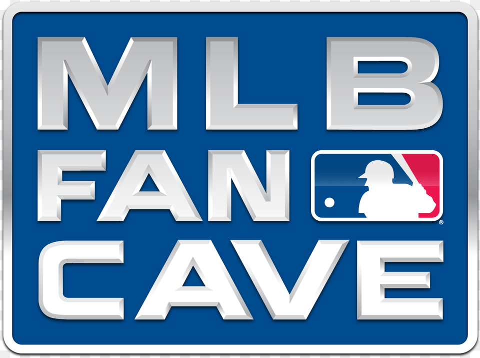 This Is The Logo For The Mlb Fan Cave Mlb Fan Cave T Shirt Xl Front, Sign, Symbol, Mailbox, Text Free Transparent Png