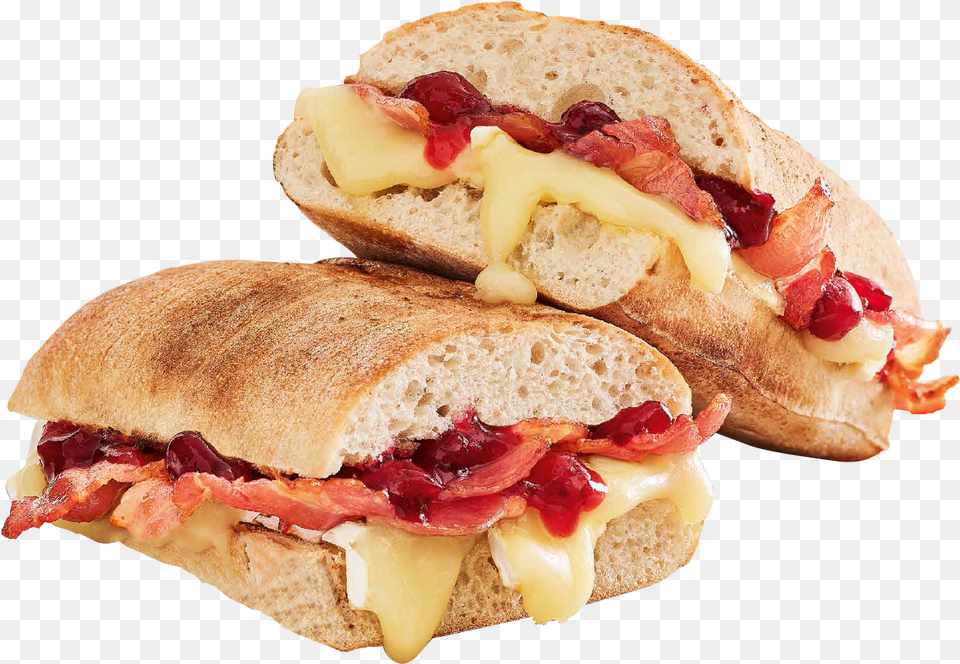 This Is The Most Unhealthy Christmas Sandwich Brie Bacon And Cranberry Sandwich, Food, Bread, Brunch Png