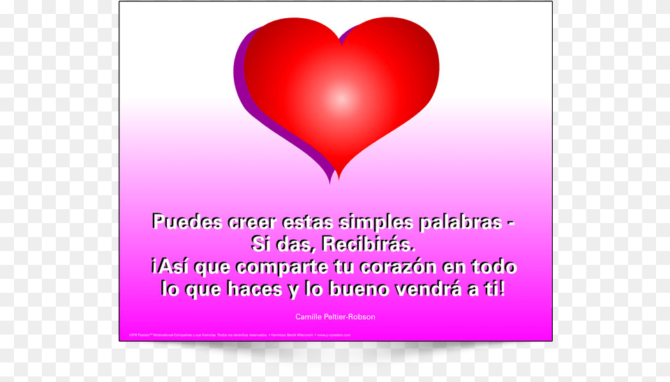 This Is The Spanish Version Of Poster Design Heart, Advertisement Free Png