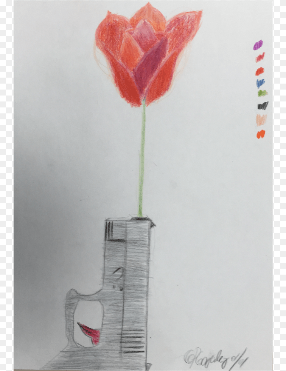 This Is The Third Art Piece Assembled By Me On This Tulip, Plant, Rose, Flower, Painting Png Image