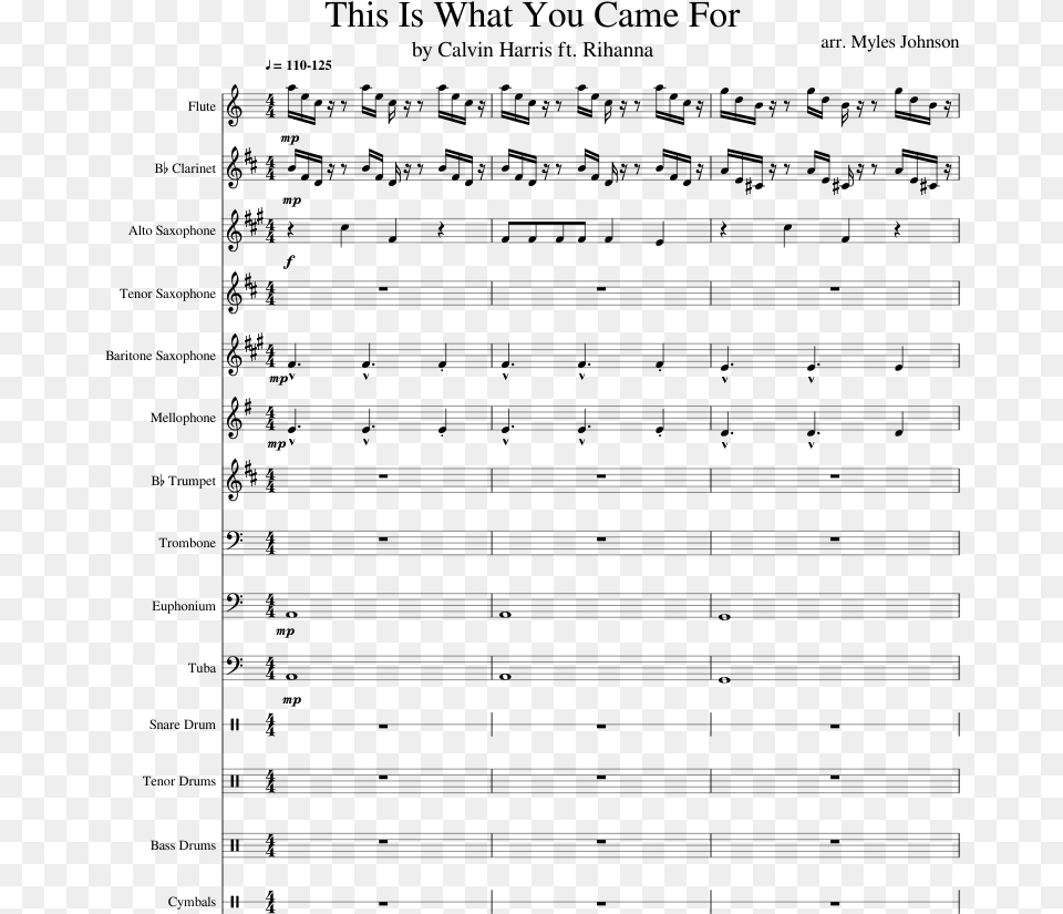 This Is What You Came For Sheet Music Composed By Arr Symmetry, Gray Png