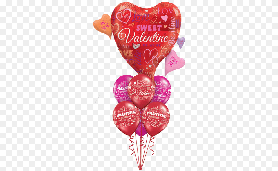 This Large Cluster Foil Balloon With 6 Patterned Latex Cluster Valentines Day, Food, Ketchup Free Png Download