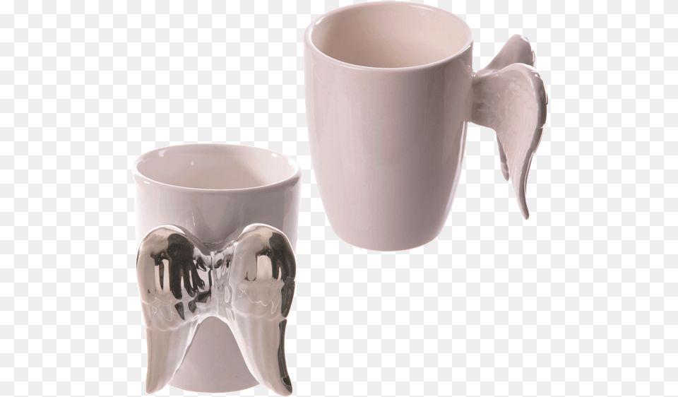 This Listing Features Two Styles Of Angel Wing Novelty Angel Wing Mugs, Cup, Art, Porcelain, Pottery Png Image
