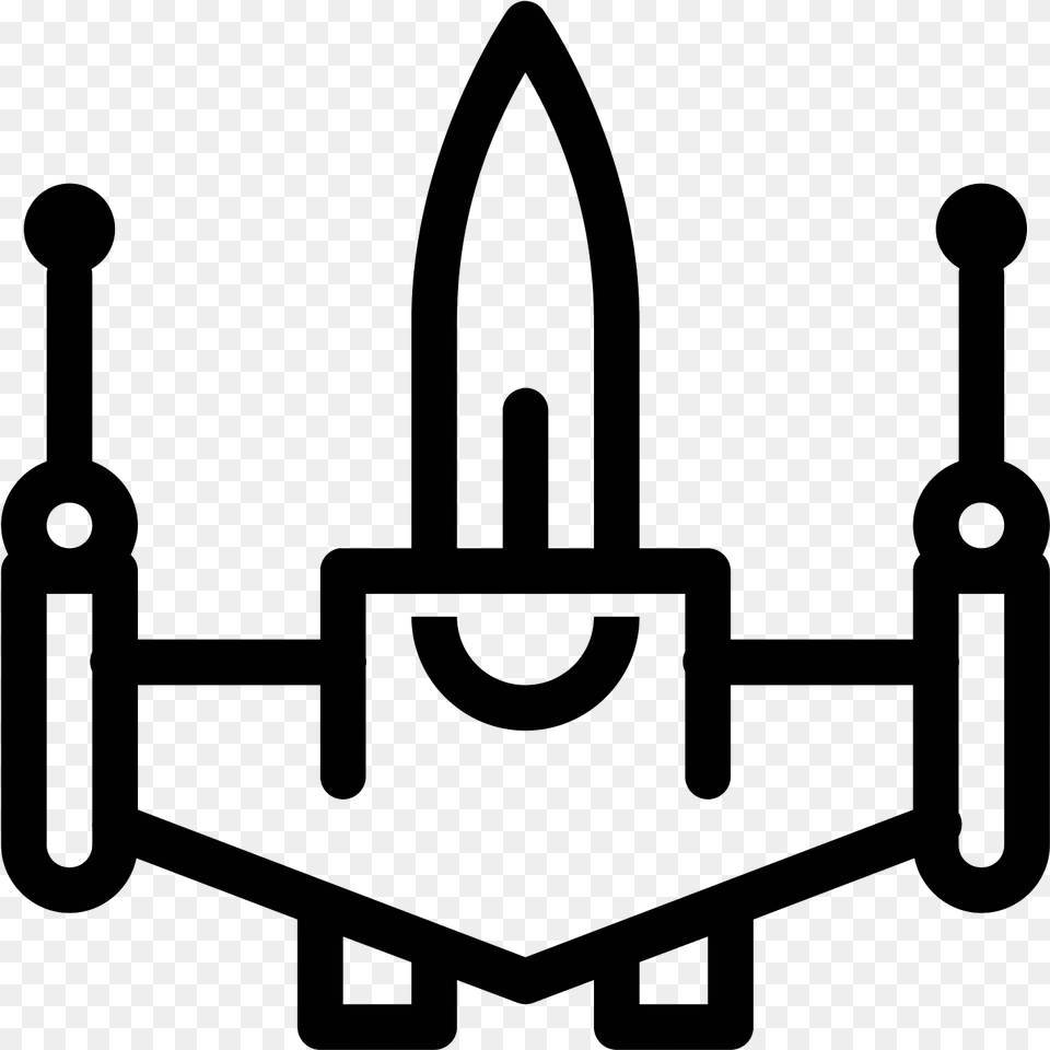 This Looks Like A Space Ship Space Fighter Icon, Gray Free Transparent Png