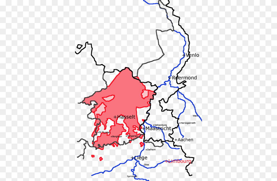 This Map Shows The Medieval County Of Loon In Red Map Of Maaseik Bishopric Of Liege, Chart, Plot, Outdoors, Nature Free Png