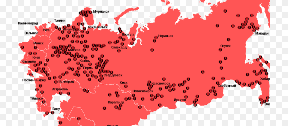This Map Shows The Soviet Union39s Network Of Gulag Gulag Camps, Chart, Plot, Atlas, Diagram Free Png Download