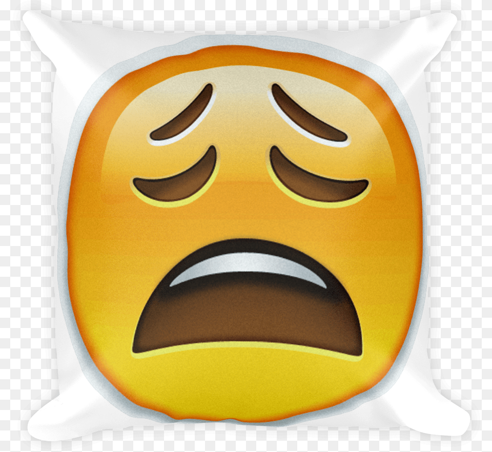 This Media May Contain Sensitive Material Sad Open Mouth Emoji, Cushion, Home Decor, Pillow Png Image