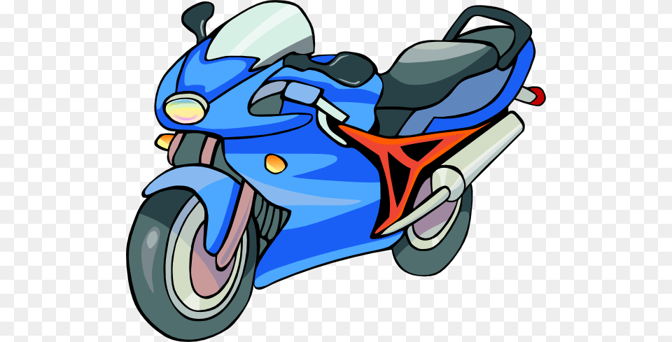 This Nice Blue Motorcycle Clip Art Can Be Used For Personal, Vehicle, Transportation, Motor Scooter, Lawn Mower Png Image