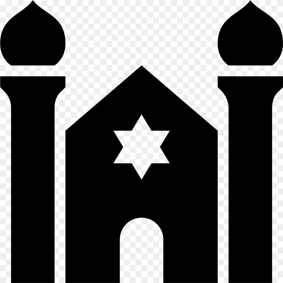 This Particular Icon Has A Triangular Shaped Top With Synagogue, Gray Png