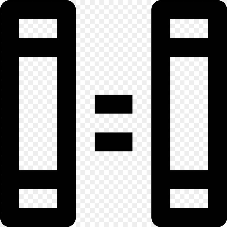 This Particular Icon Has Two Upright Rectangle Shapes, Gray Png Image