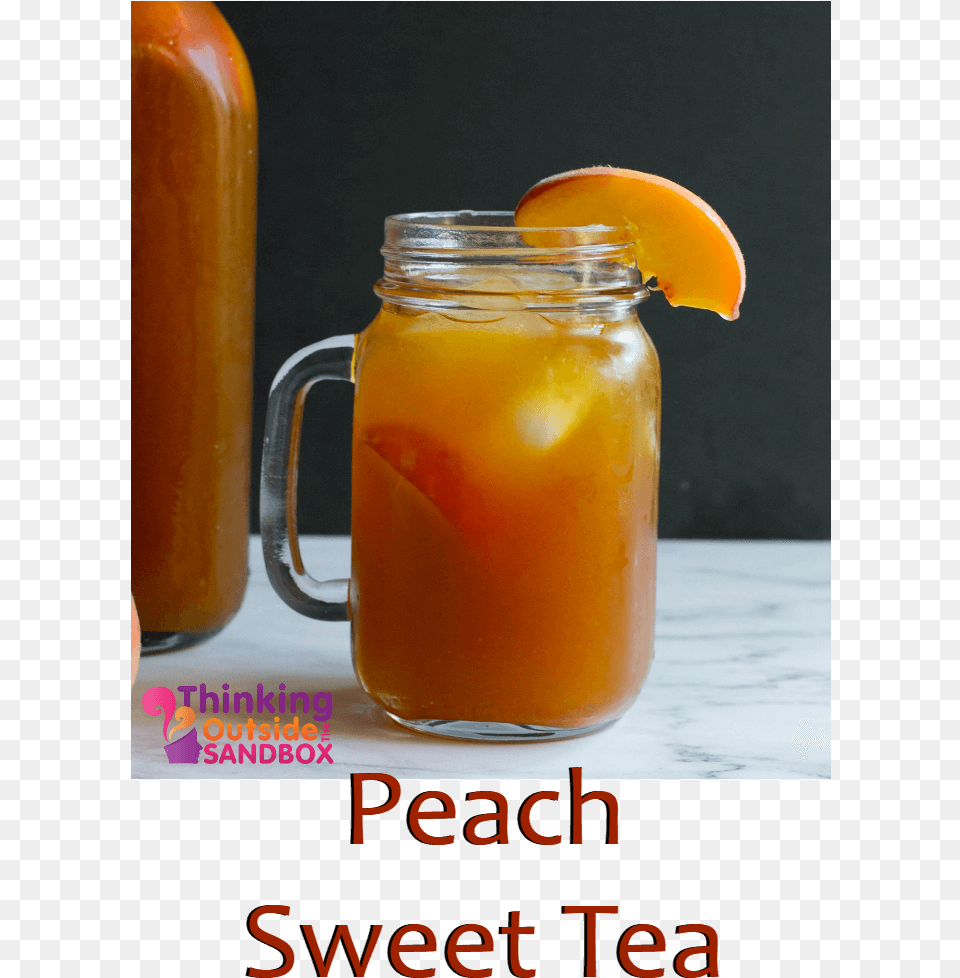 This Peach Sweet Tea Recipe Is A Classic Southern Drink Sweet Tea, Jar, Cup, Food, Fruit Free Png Download