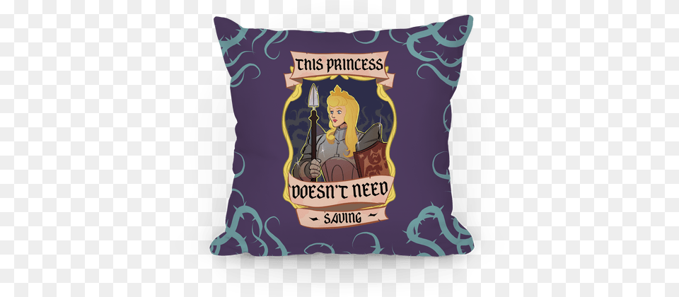 This Princess Doesn39t Need Saving Sleeping Beauty Pillow Pillow, Cushion, Home Decor Free Transparent Png