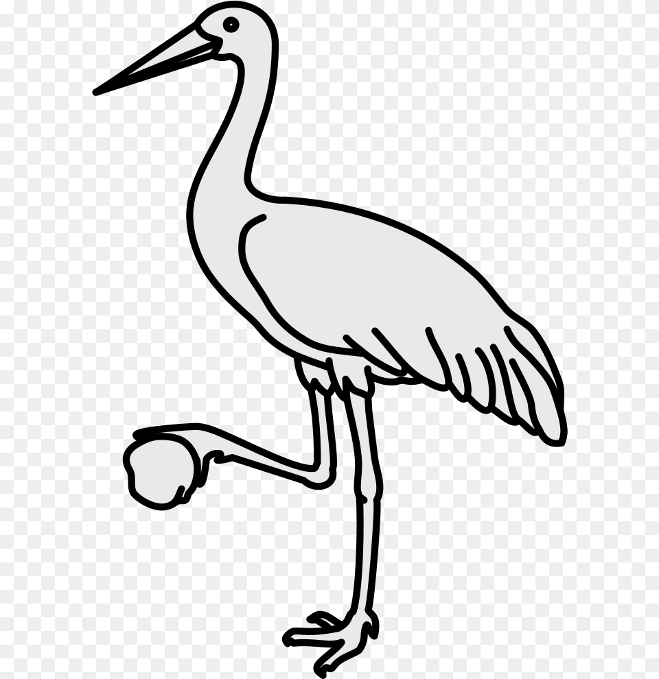 This Rendered As In Other Widths Coat Of Arms Crane, Animal, Bird, Crane Bird, Waterfowl Png