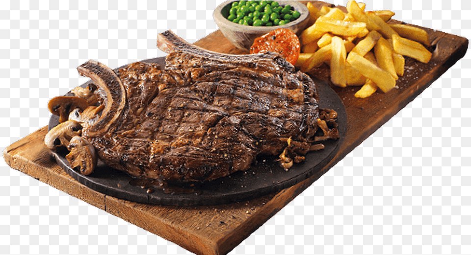 This Rugby Steakhouse Is Holding A Treasure Hunt Flaming Grill Steak Challenge, Food, Meat, Food Presentation, Fries Free Png
