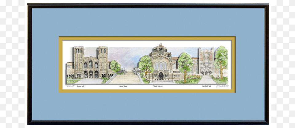 This Sculptured Watercolor Of Your Favorite School39s Picture Frame, Architecture, Art, Building, Monastery Png Image
