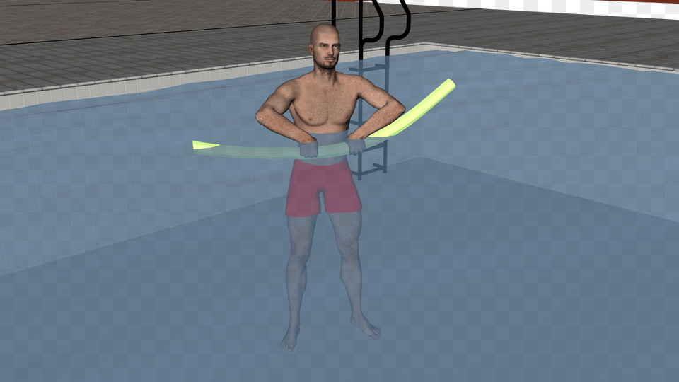 This Shallow End Exercise Using A Pool Noodle Is Great Gymnast, Shorts, Clothing, Adult, Person Png