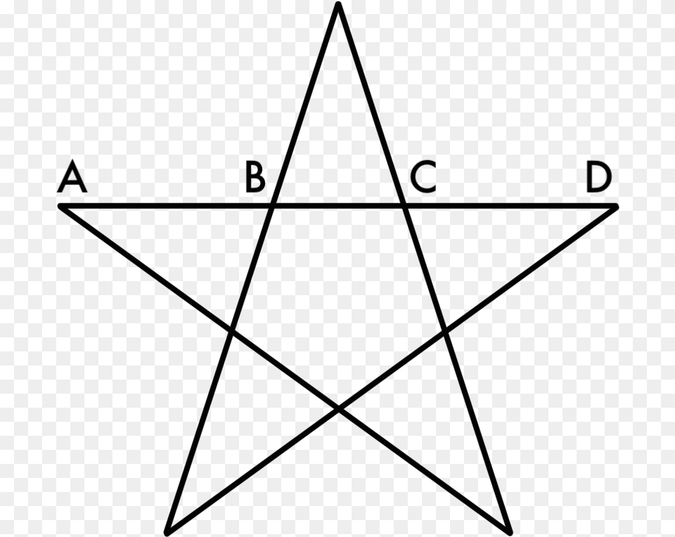 This Shape Is Riddled With Golden Ratios Star Drawing Black And White, Star Symbol, Symbol, Triangle, Nature Png