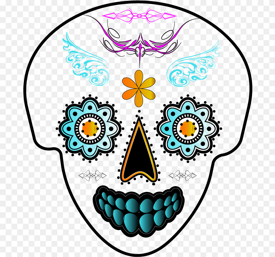 This Simple Black And White Skull Is Based Off Of The, Art, Graphics, Pattern, Animal Free Transparent Png