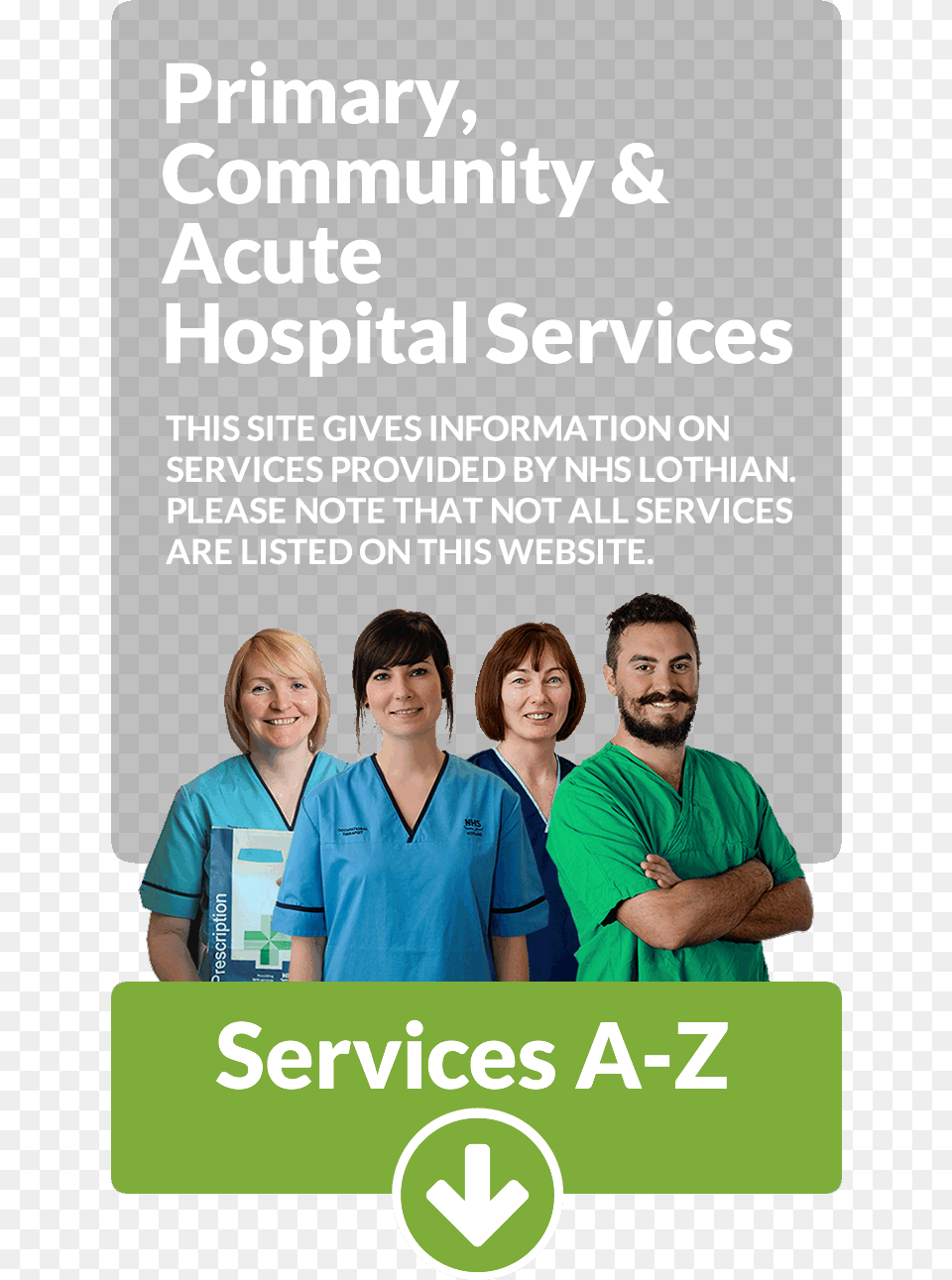 This Site Gives Information On Nhs Lothian Services Flyer, Advertisement, Poster, Adult, Person Png Image