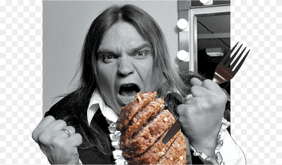 This Thread Would Not Be Complete Without A Picture Meatloaf I Ll Do Anything For Love Meme, Cutlery, Fork, Adult, Person Free Transparent Png