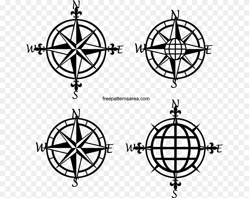 This Vintage Nautical Compass Rose Project Is Primarily Compass Rose Svg, Gray Free Png Download