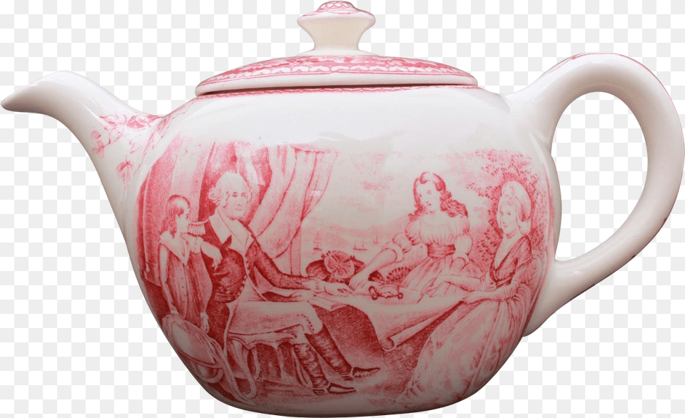 This Vintage Teapot From Homer Laughlin Features George Washington, Pottery, Cookware, Pot, Person Free Transparent Png