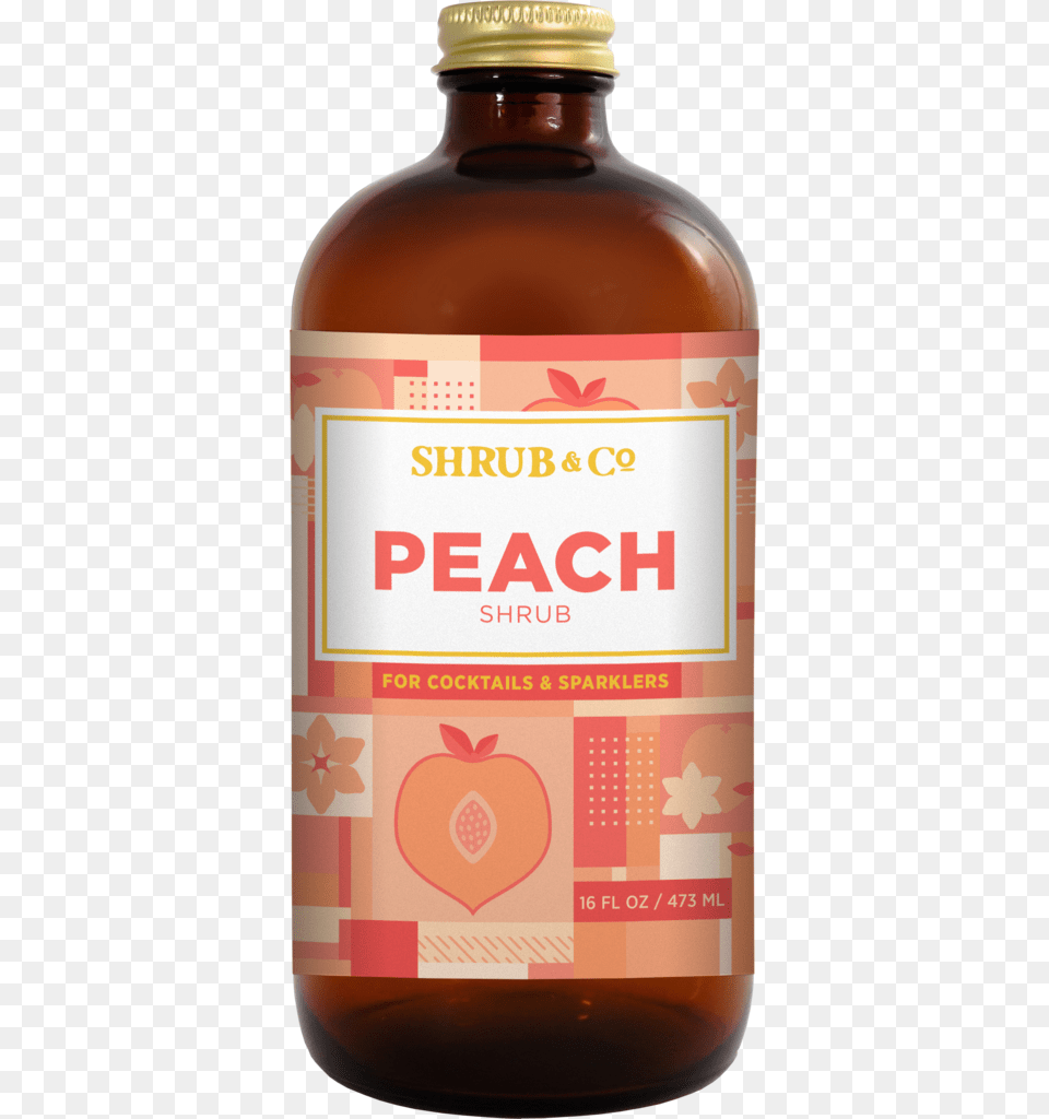 This Year39s Batch Is Intensely Flavored And Mixes Well Shrub Amp Co Peach, Bottle, Food, Seasoning, Syrup Free Png Download