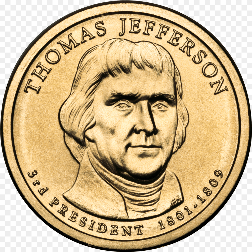 Thomas Jefferson Presidential 1 Coin Obverse Thomas Jefferson Free Png Download