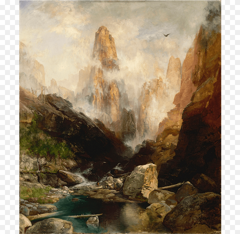 Thomas Moran S Mist In Kanab Canyon Utah Mist In Kanab Canyon Utah, Mountain, Art, Valley, Painting Free Png