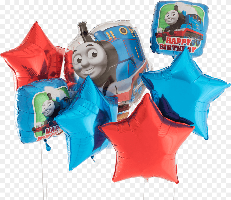 Thomas The Tank Engine Birthday Foil Balloon Bouquet Thomas And Friends, Clothing, Vest, Lifejacket, Inflatable Free Transparent Png