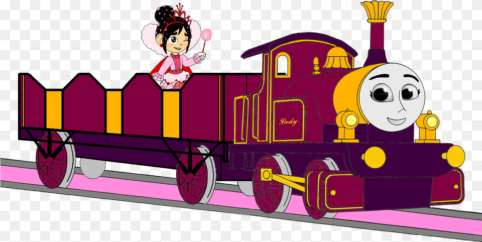Thomas The Train Clip Art Lady The Magical Engine Face, Baby, Vehicle, Transportation, Railway Free Png Download