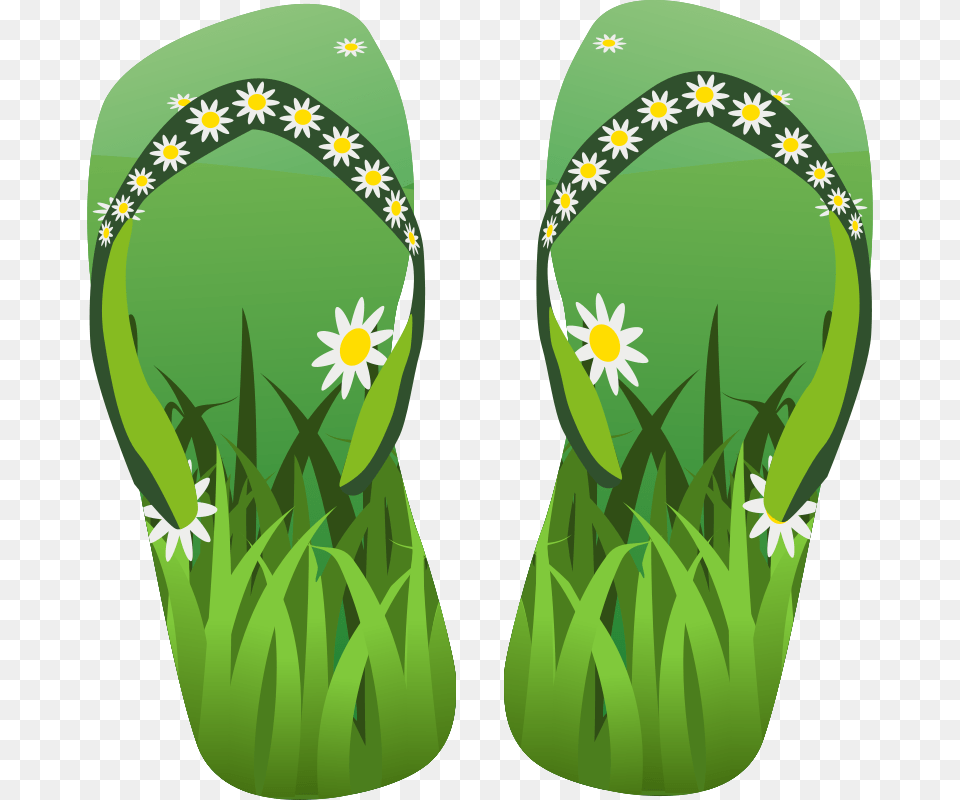 Thong 003 Flower Grass, Clothing, Flip-flop, Footwear Free Png Download