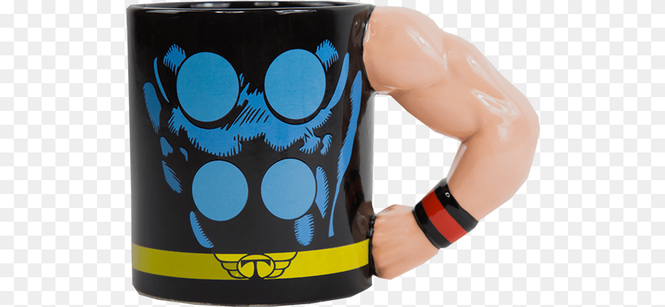 Thor Arm Mug Mug, Adult, Male, Man, Person Png