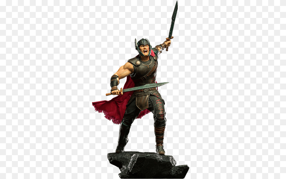 Thor Battle Diaorama Thor Statue, Sword, Weapon, Adult, Male Free Transparent Png