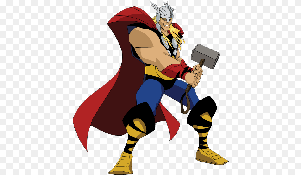 Thor Cartoon Cliparts Many Interesting Avengers Earth39s Mightiest Heroes 1 Thor, Book, Cape, Clothing, Comics Png