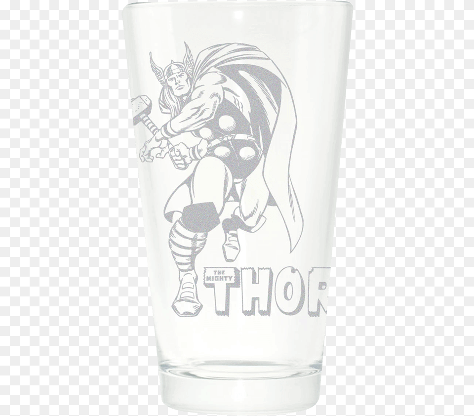 Thor Etched Pint Glass Classic Thor Comic, Adult, Male, Man, Person Png