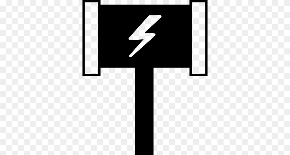 Thor Hammer Icon, Gray Png