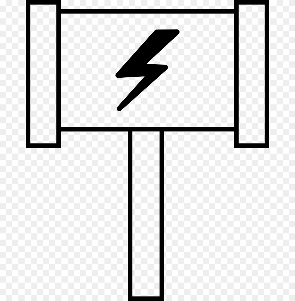 Thor Hammer Icon, Sign, Symbol, Road Sign, Text Free Png Download