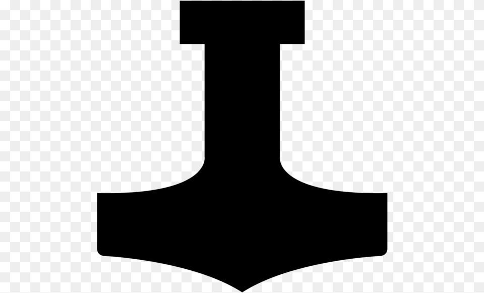 Thor Hammer Symbol, Gray Png