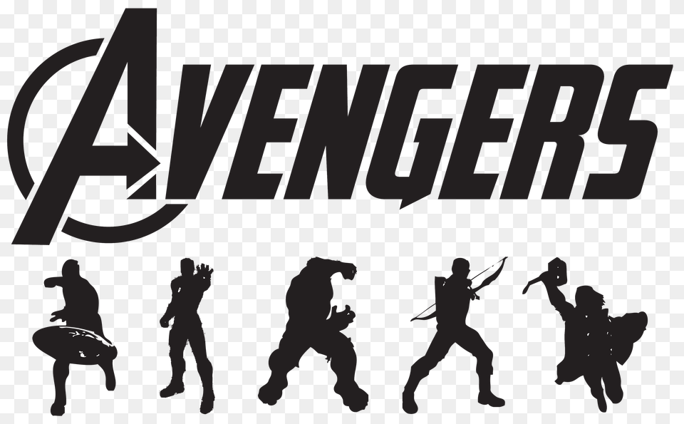 Thor Mjolnir Hammer Rock Band Marvel Avengers, Silhouette, Stencil, Person, People Free Png Download