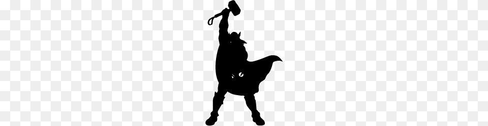 Thor Silhouette Silhouette Of Thor, People, Person, Stencil, Animal Png Image