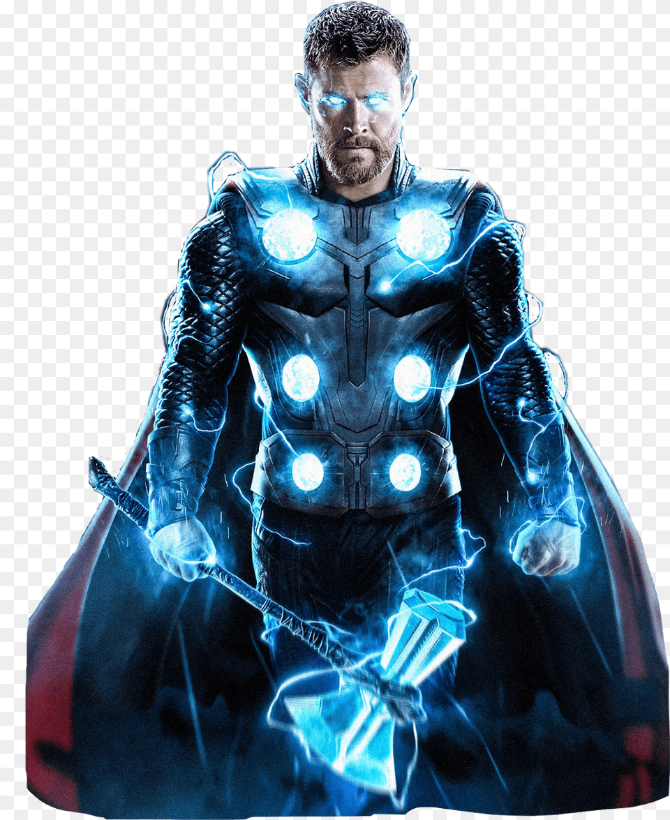 Thor With Stormbreaker Posted By Zoey Anderson Poster Thor Infinity War, Adult, Male, Man, Person Free Transparent Png