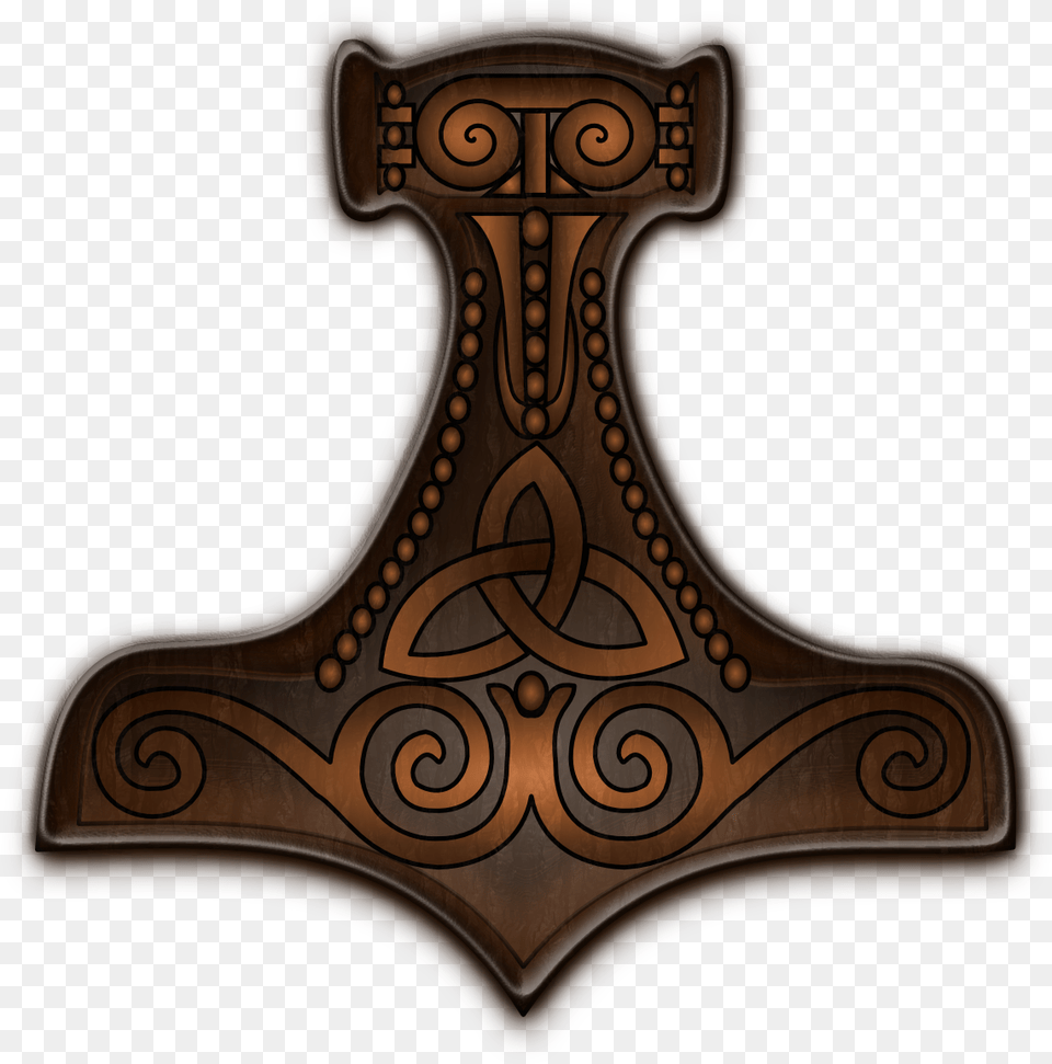 Thors Hammer Pendant Wood 0 Vector Graphics By Kristrn Cross, Cushion, Emblem, Home Decor, Symbol Free Png Download