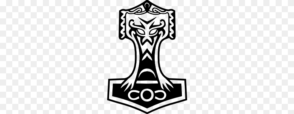 Thors Hammer Tattoo Thors Hammer And Tattoo, Emblem, Symbol, Cross, Person Png