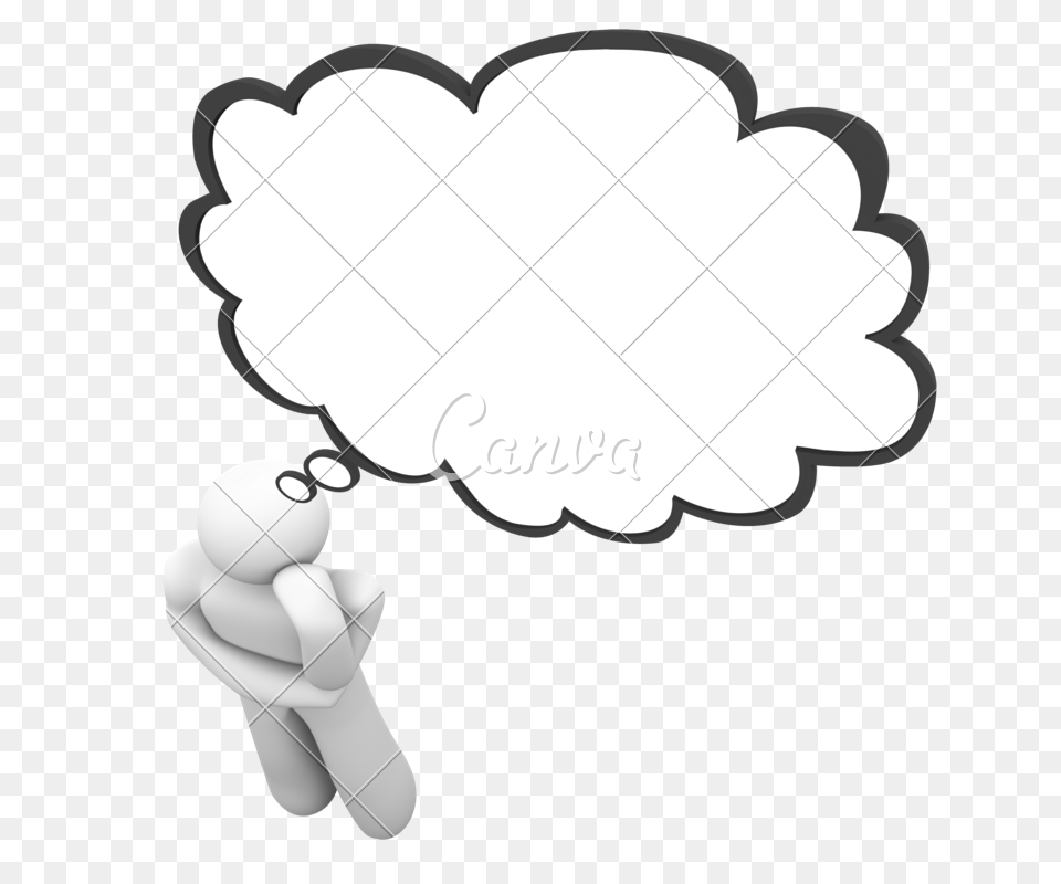 Thought Cloud Thinker Blank Copy Space Thinking Person, Body Part, Hand Free Transparent Png