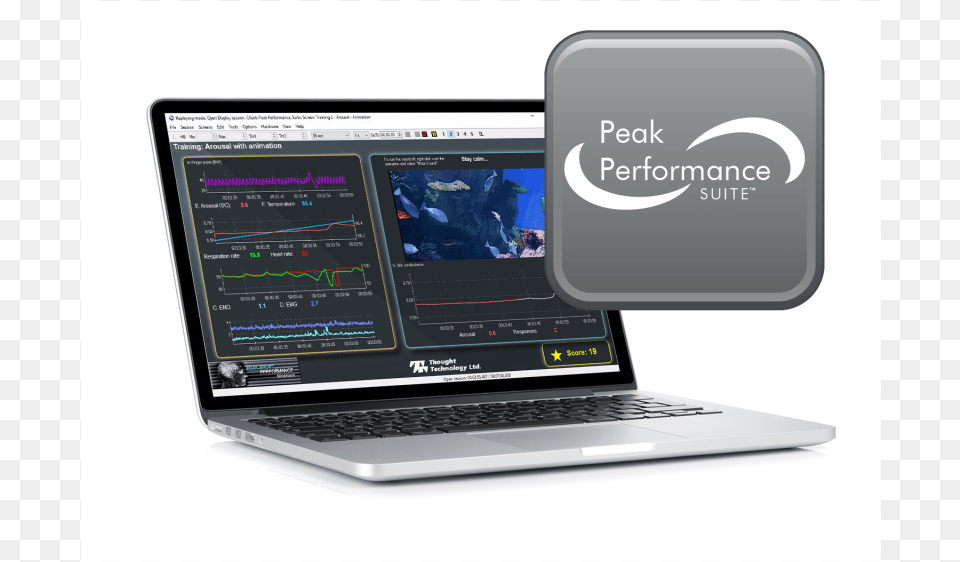 Thought Technology Peak Performance Suite Sa Thought Netbook, Computer, Electronics, Laptop, Pc Png Image