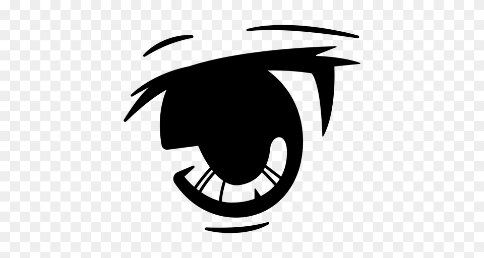 Thoughtful Anime Eye Illustration, Gray Png